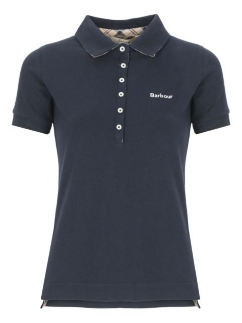 six-button embroidered-logo polo shirt