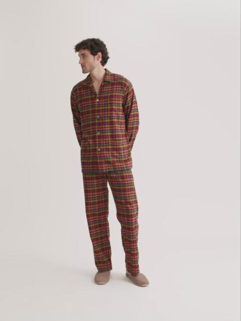Men's Classic Fit Pajamas Kelburn Brushed Cotton Multicolor Check