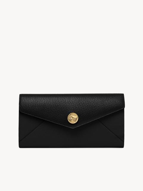 ENVELOPE LONG WALLET WITH FLAP IN GRAINED LEATHER