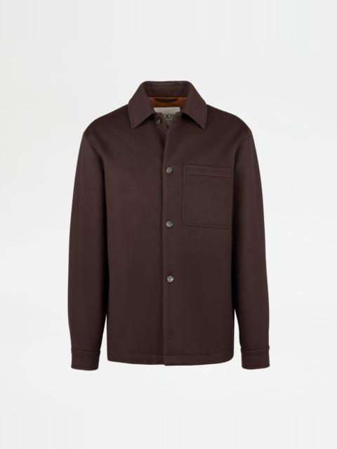 SPIGA SHIRT JACKET IN WOOL DRAP - BROWN