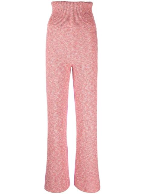Diag-stripe knit trousers