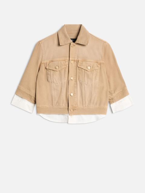 SHORT SLEEVE TRUCKER JACKET in MANKIND Sand Dune