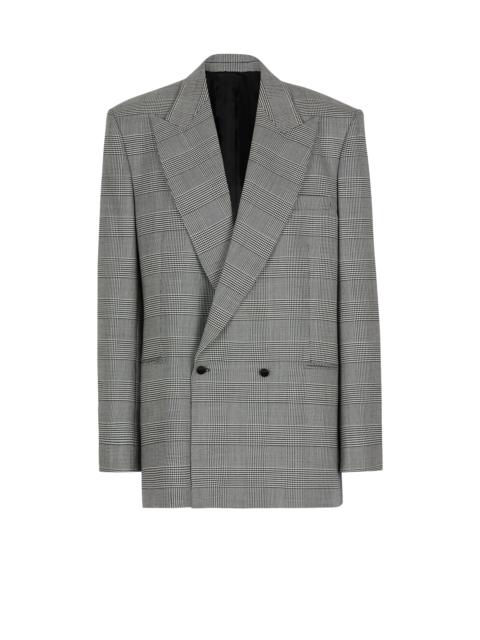 Oversized jacket in Prince of Wales jacquard