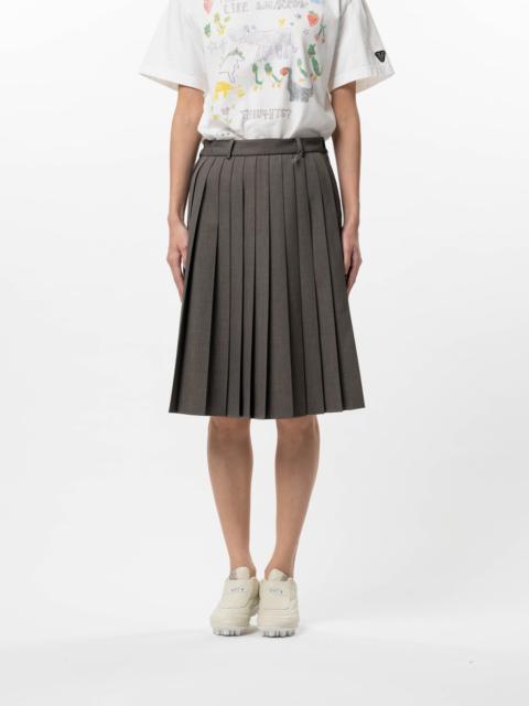 Front Back Combined Pleats Skirt