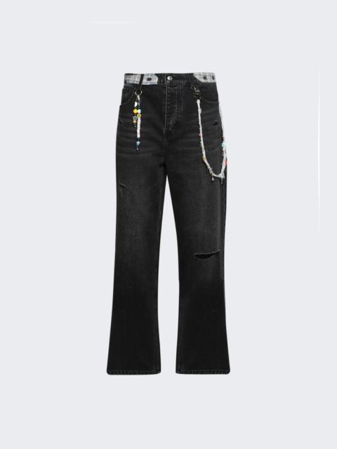 Dusty Rainbow Baggy Jeans Mid Black Wash
