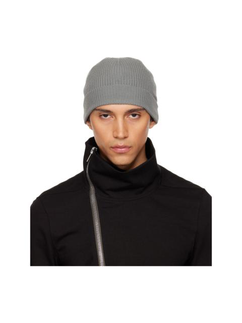 Gray Temple Ribbed Beanie