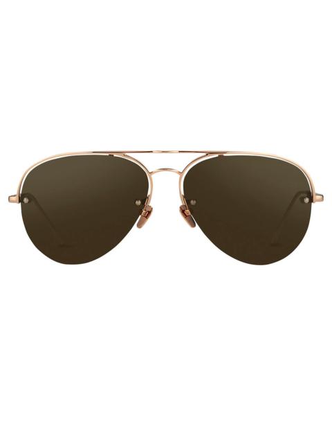 LINDA FARROW 543 C6 AVIATOR SUNGLASSES