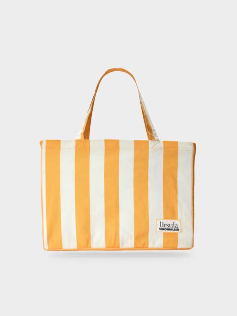 SM X URSULA TOTE IN SUNGOLD/ECRU STRIPE