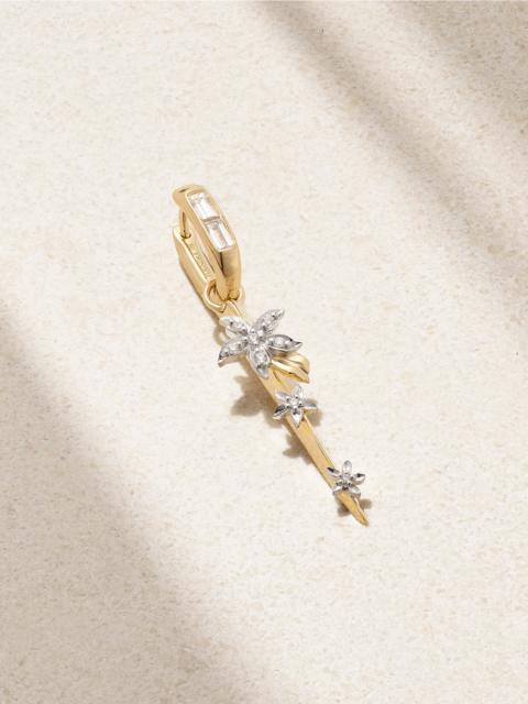 Blossoms Resilience 18-karat Yellow And White Gold Diamond Single Hoop Earring