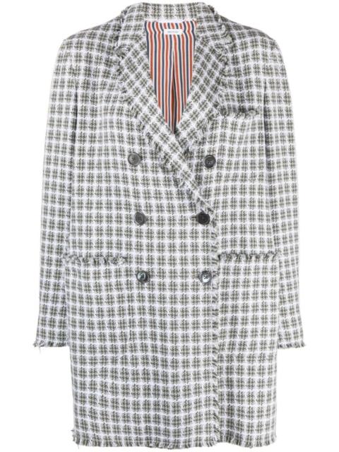 check-pattern oversize coat