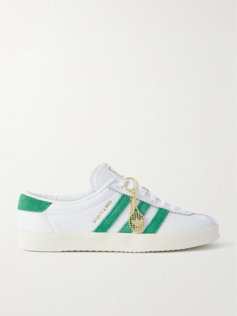 + Sporty & Rich suede-trimmed leather sneakers White