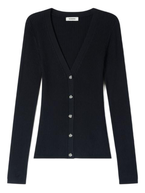 ribbed button cardigan