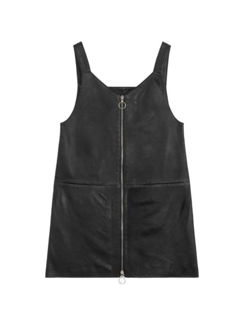 zip pocket leather dress