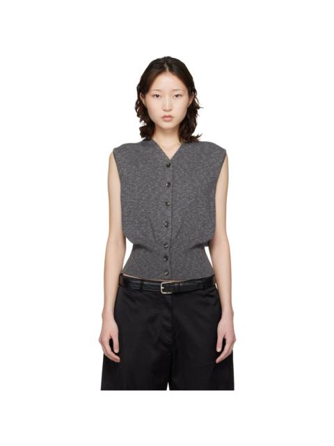 Gray Flecked Cotton Waistcoat