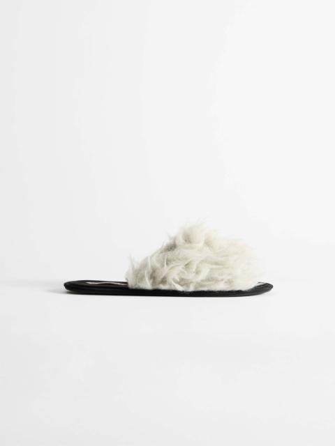 MENS OPEN TOE SLIDES IN GREY