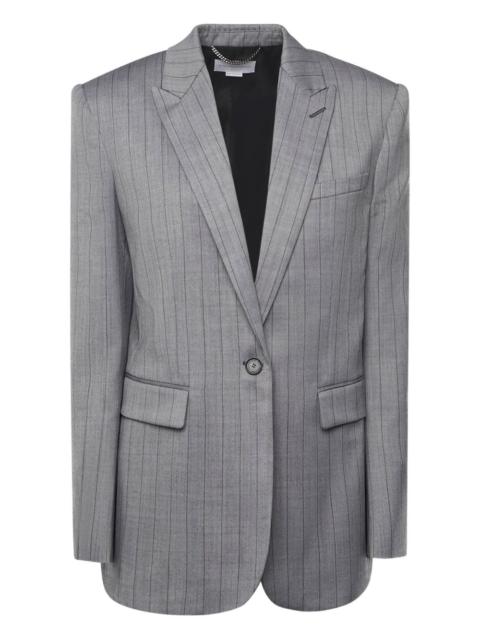 striped single-breasted blazer