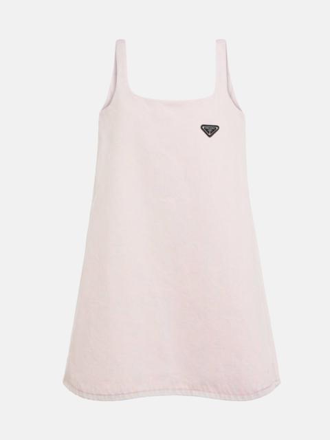 Logo denim A-line minidress