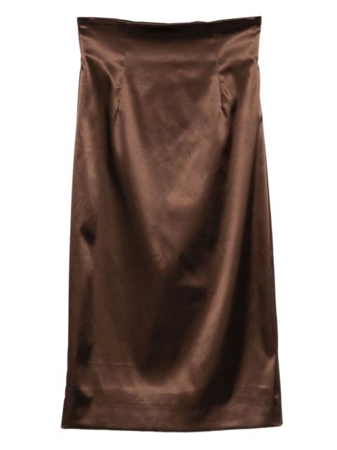 satin midi skirt