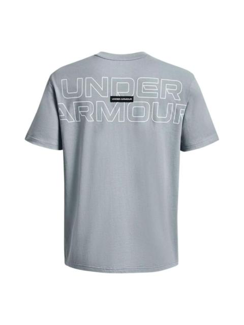 Under Armour Outline Heavyweight T-shirt 'Grey Blue' 1379109-465