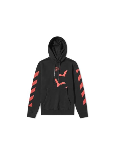 OFF-WHITE Diagonal Sleeve Bats Slim Fit Hoodie Black Red