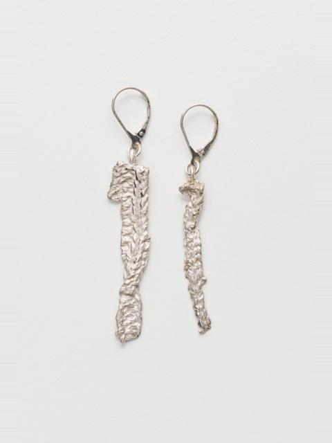 Casted Knit Earring Frosted White Sterling Silver