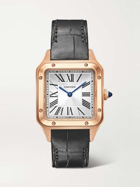Santos-Dumont 38mm small 18-karat rose gold and alligator watch