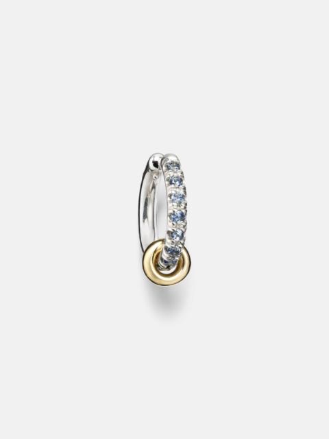 Ombré sterling silver and 18kt yellow gold ear cuff with sapphires