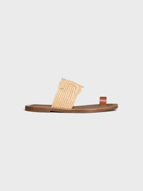 CELINE LYMPIA SANDAL IN RAFFIA AND CALFSKIN