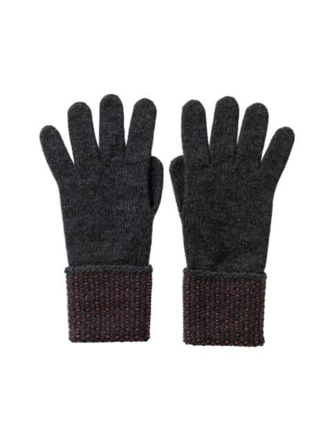 Seed Stitch Grey Cashmere Gloves