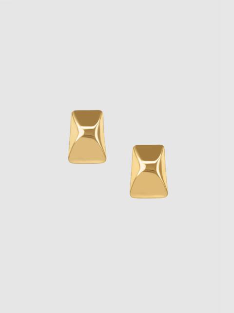 Curved Rectangle Earrings - Gold