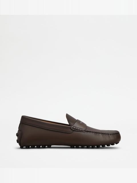 GOMMINO DRIVING SHOES IN LEATHER - BROWN