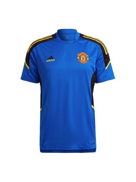 Men's adidas Training Sports Short Sleeve Soccer/Football Jersey 20-21 Season Manchester United Blue