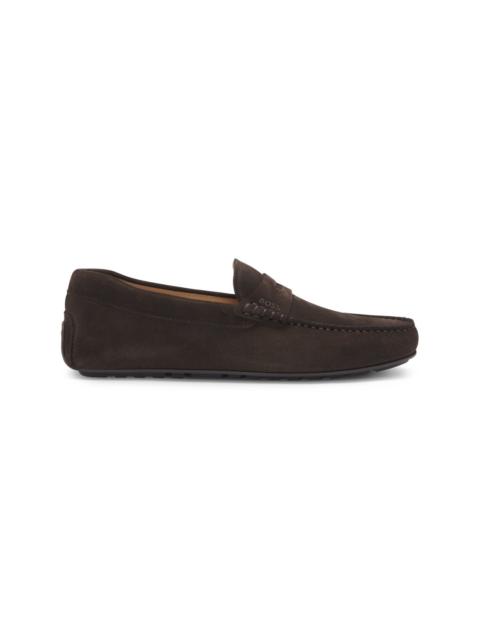 PENNY-TRIM MOCCASINS IN SUEDE