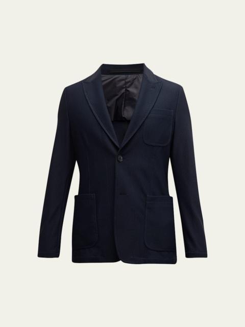 Men's Single-Breasted Rice Stitch Sport Coat