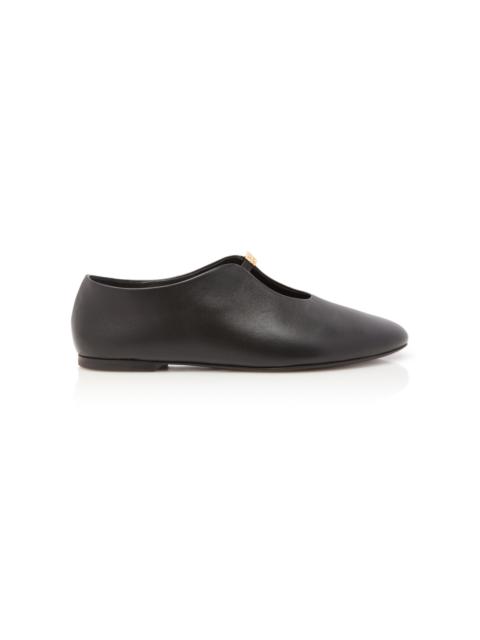 Liquid Leather Ballet Flats black