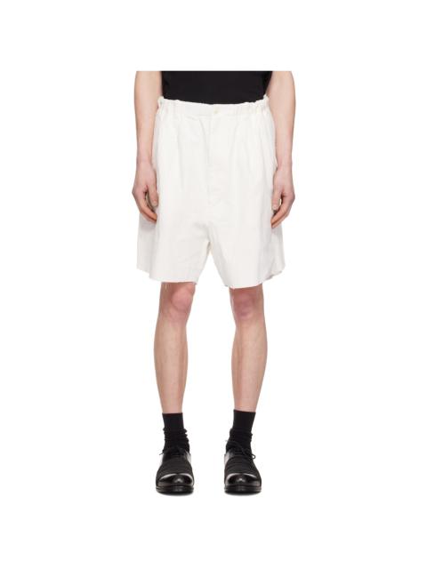 White Corduroy Worker Shorts