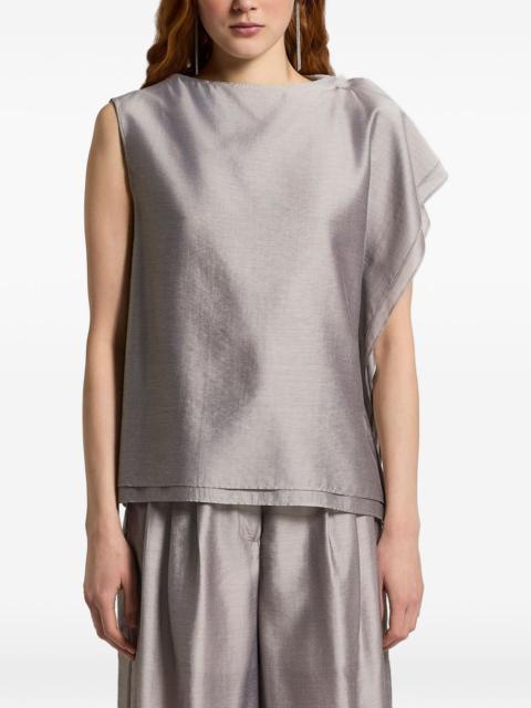 ruffled sleeveless top