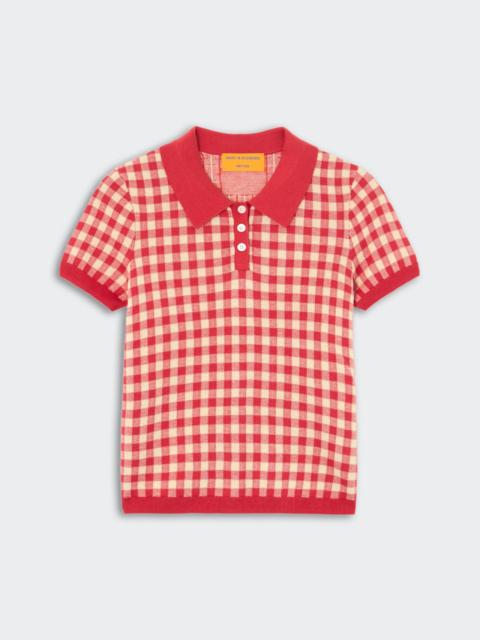 Gingham Shrunken Polo