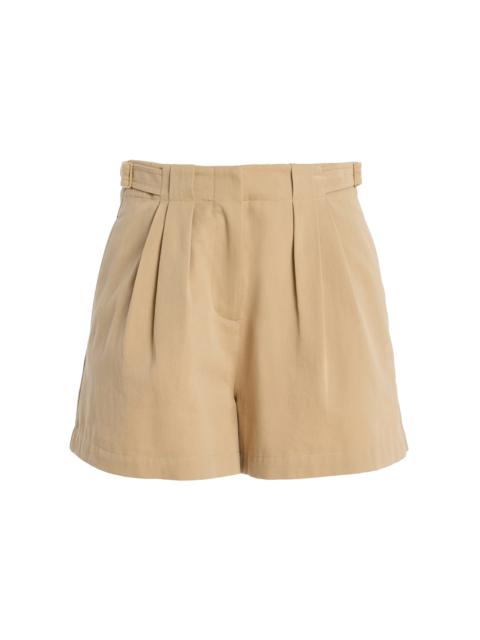 Kira Pleated Cotton Mini Shorts nude