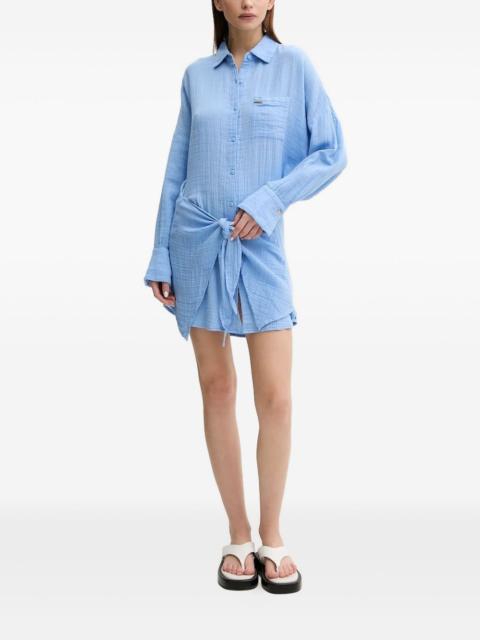 tie-detail shirt mini dress