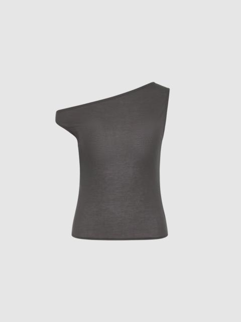 Fine Jersey Asymm Top - Soot