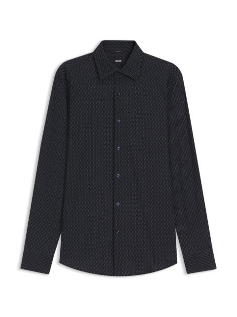 PRINTED SLIM-FIT SHIRT IN PERFORMANCE-STRETCH JERSEY