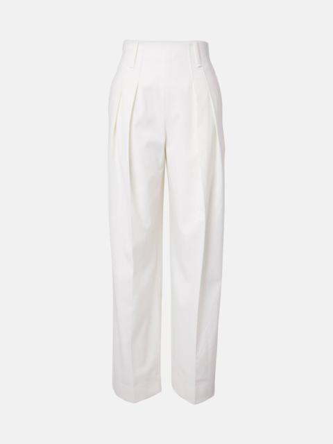 Wool-blend wide-leg pants