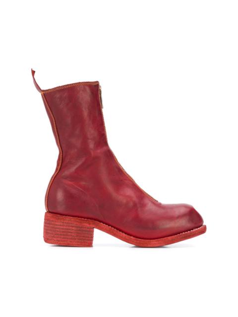 calf-length zip-up boots