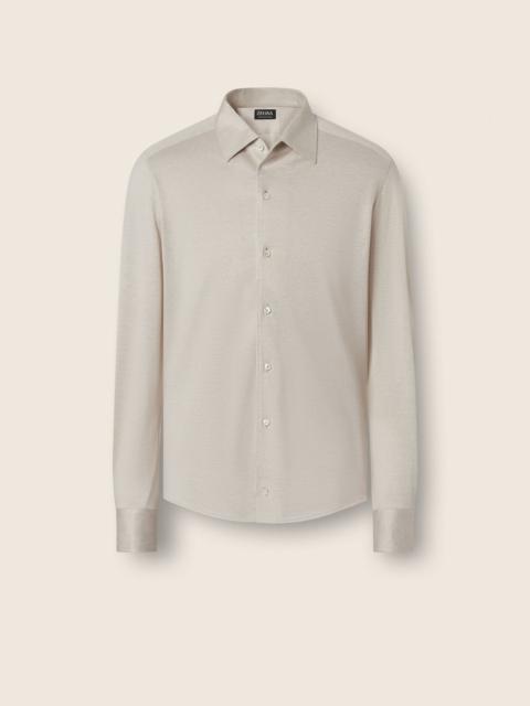 SILK LINEN AND COTTON SHIRT