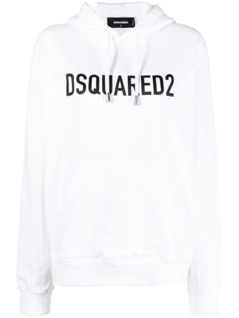 logo-print cotton hoodie