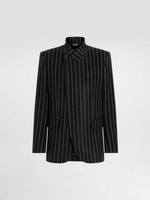 Single-breasted sicilia jacket in stripedwool
