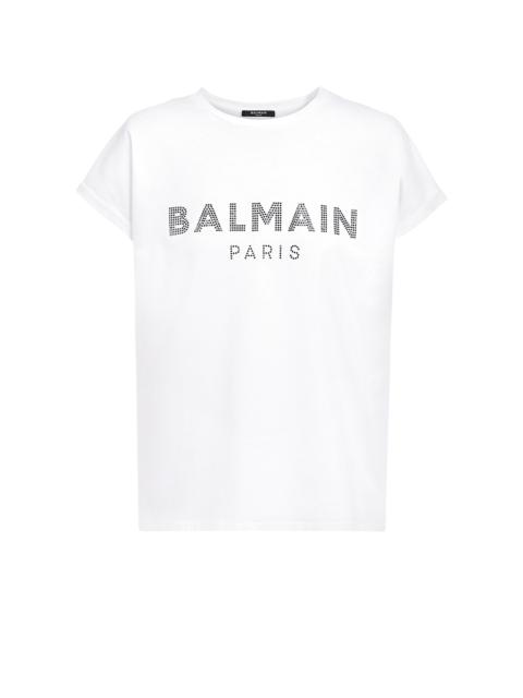 Eco-designed cotton T-shirt with rhinestone logo