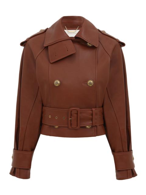 HYPNOTIC LEATHER CROP TRENCH