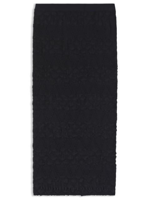 PENCIL SKIRT WITH GEOMETRIC PLISSÉ